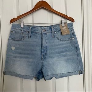 Madewell high-rise denim shorts in cantrell wash